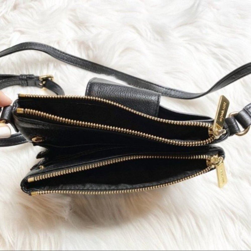 Michael Kors Fulton Large Leather Black Crossbody Bag - Picture 5 of 9